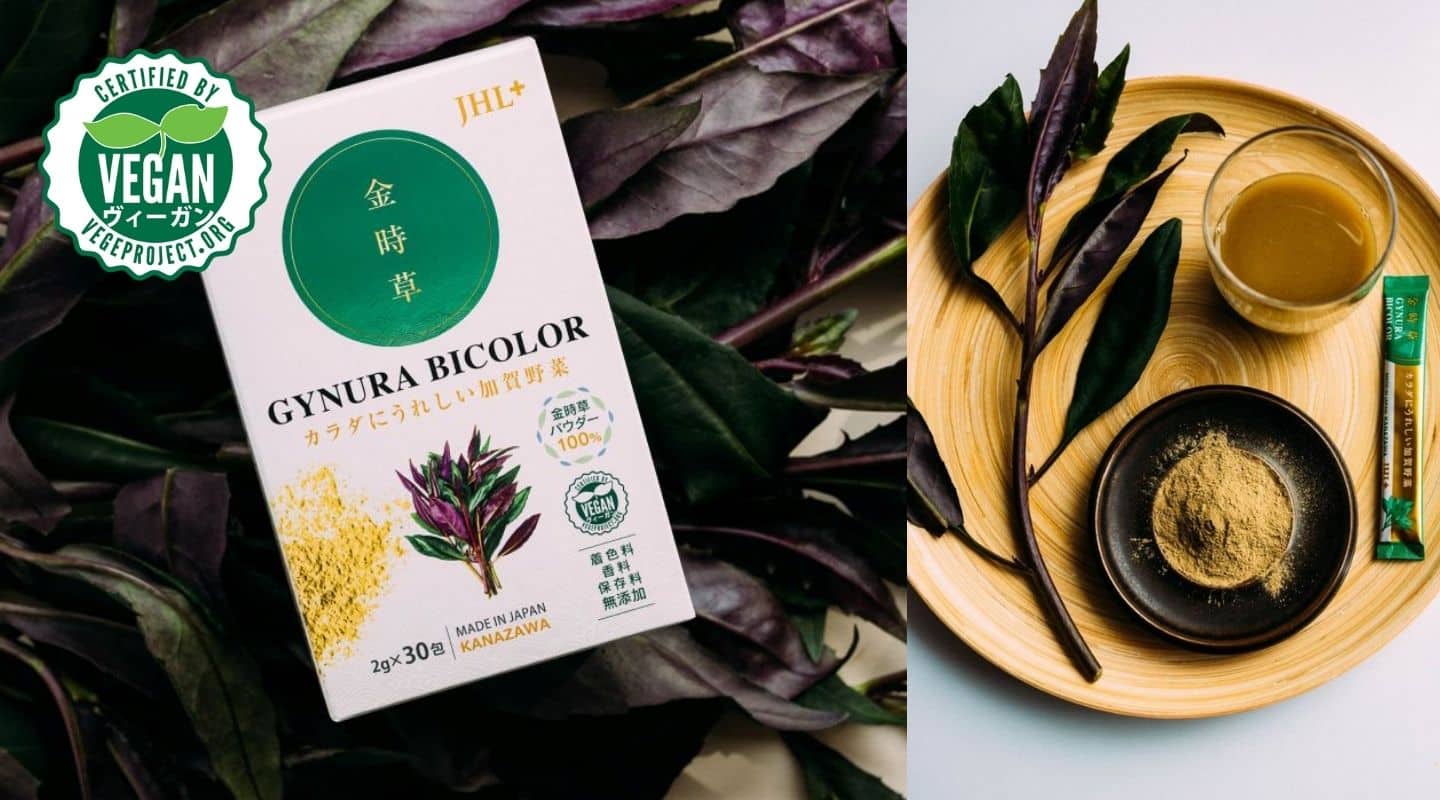 GYNURA BICOLOR。金時草100%の自然派サプリ。ヴィーガン認証付き
