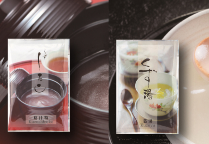 磯駒海苔の葛汁粉と葛湯